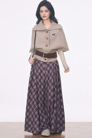 Oatmeal Mid-Sleeve Knit Sweater Set-Up