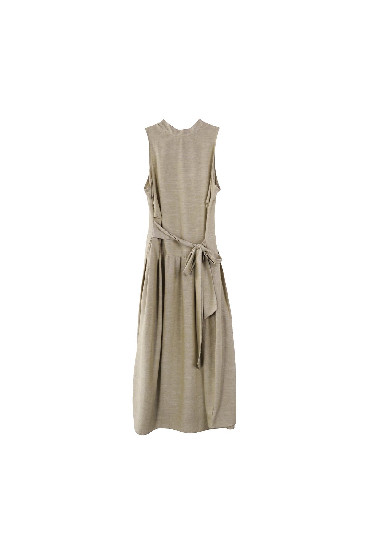 Oatmeal Tie-Up Tencel Dress