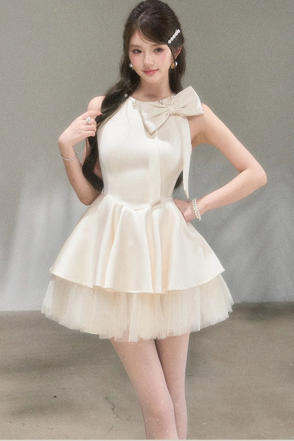 Obsidian Bow Sleeveless Dress