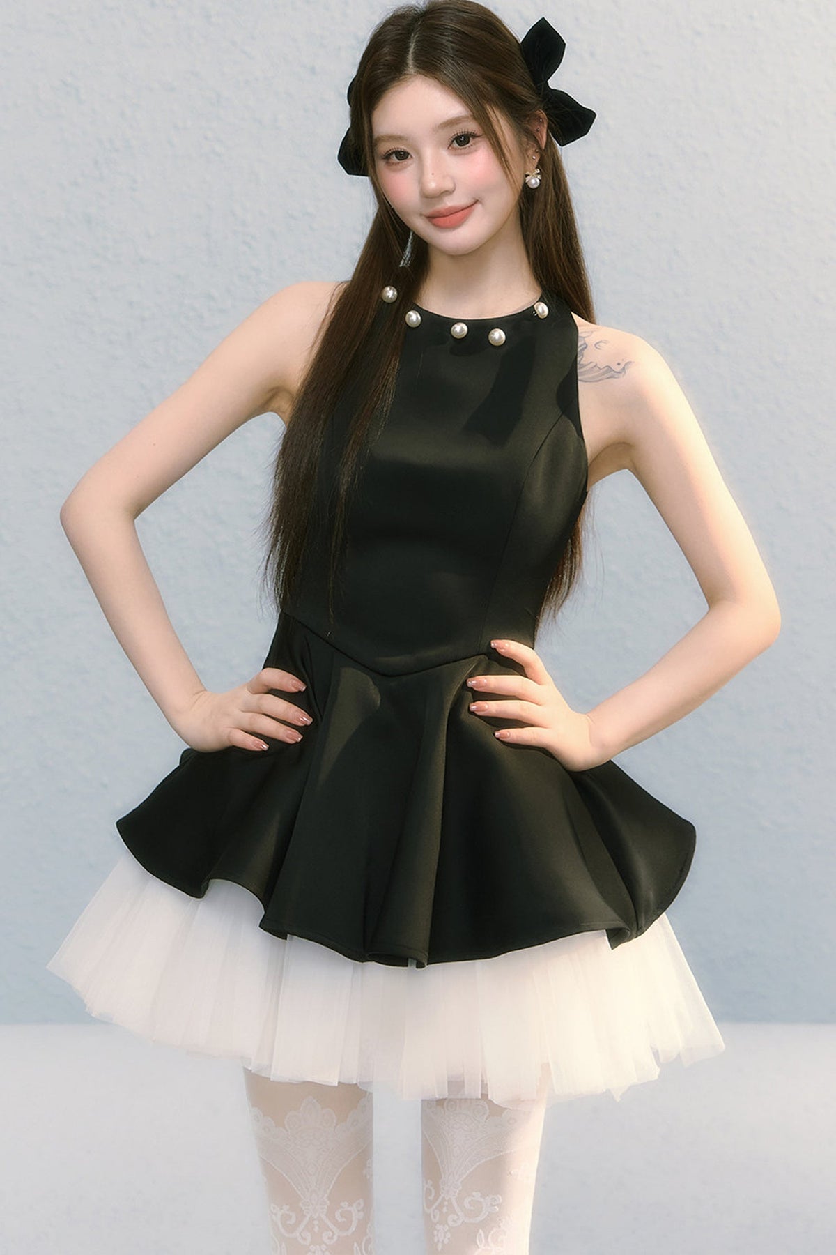 Obsidian Bow Sleeveless Dress