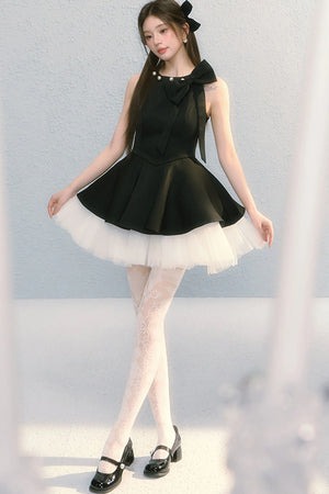 Obsidian Bow Sleeveless Dress