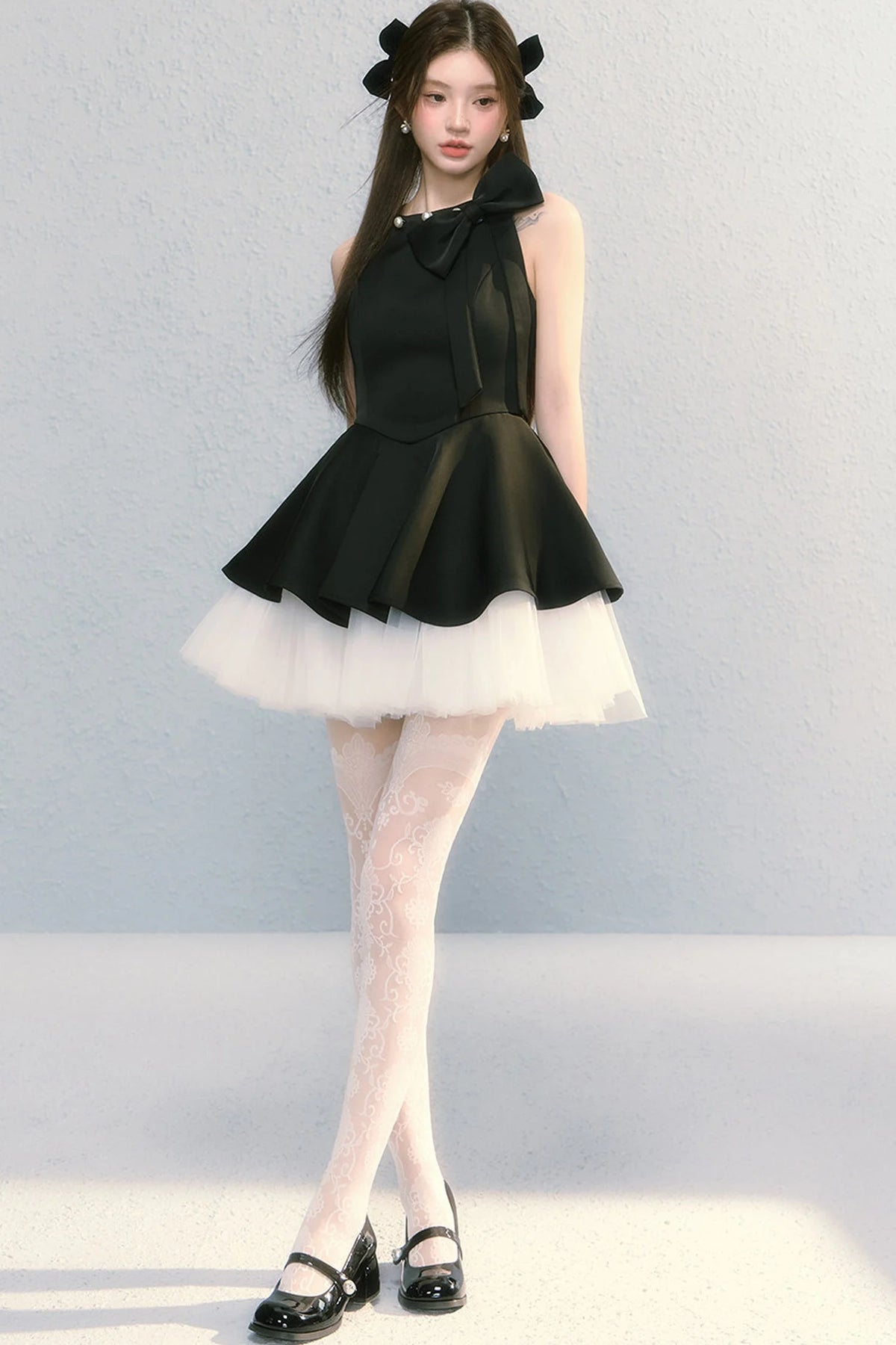 Obsidian Bow Sleeveless Dress