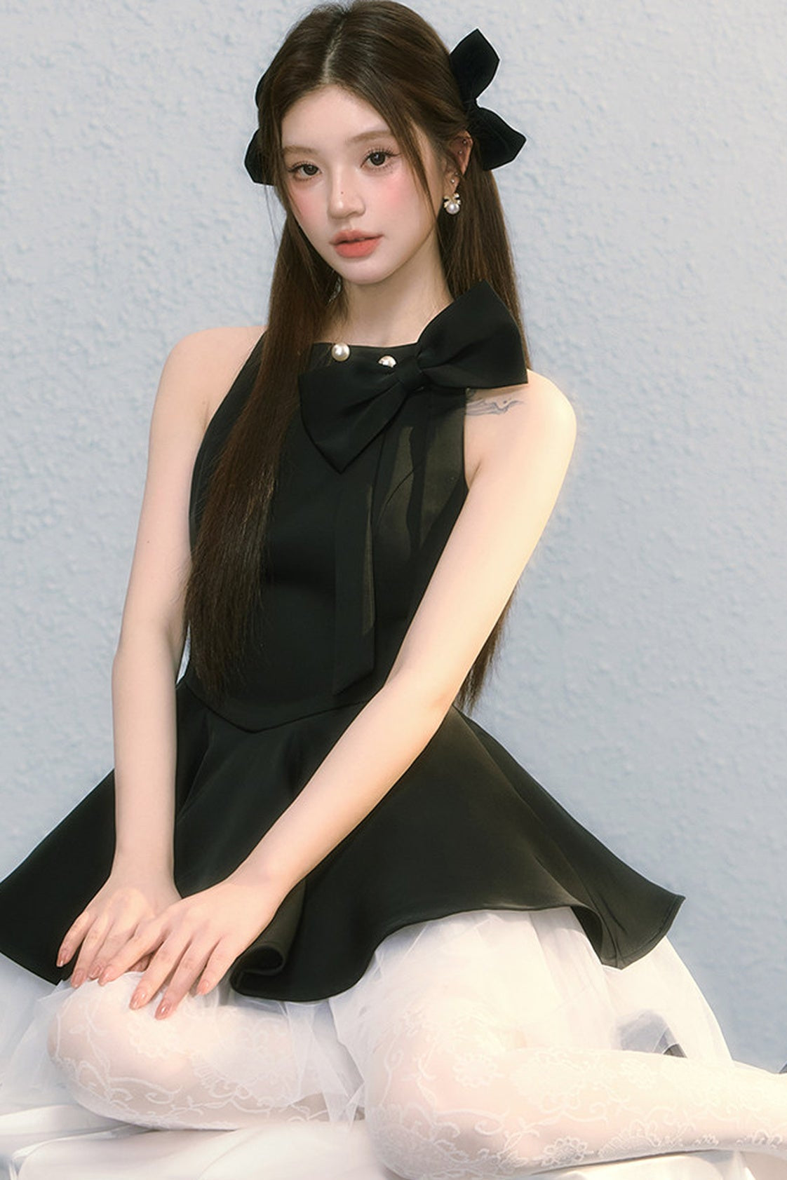 Obsidian Bow Sleeveless Dress