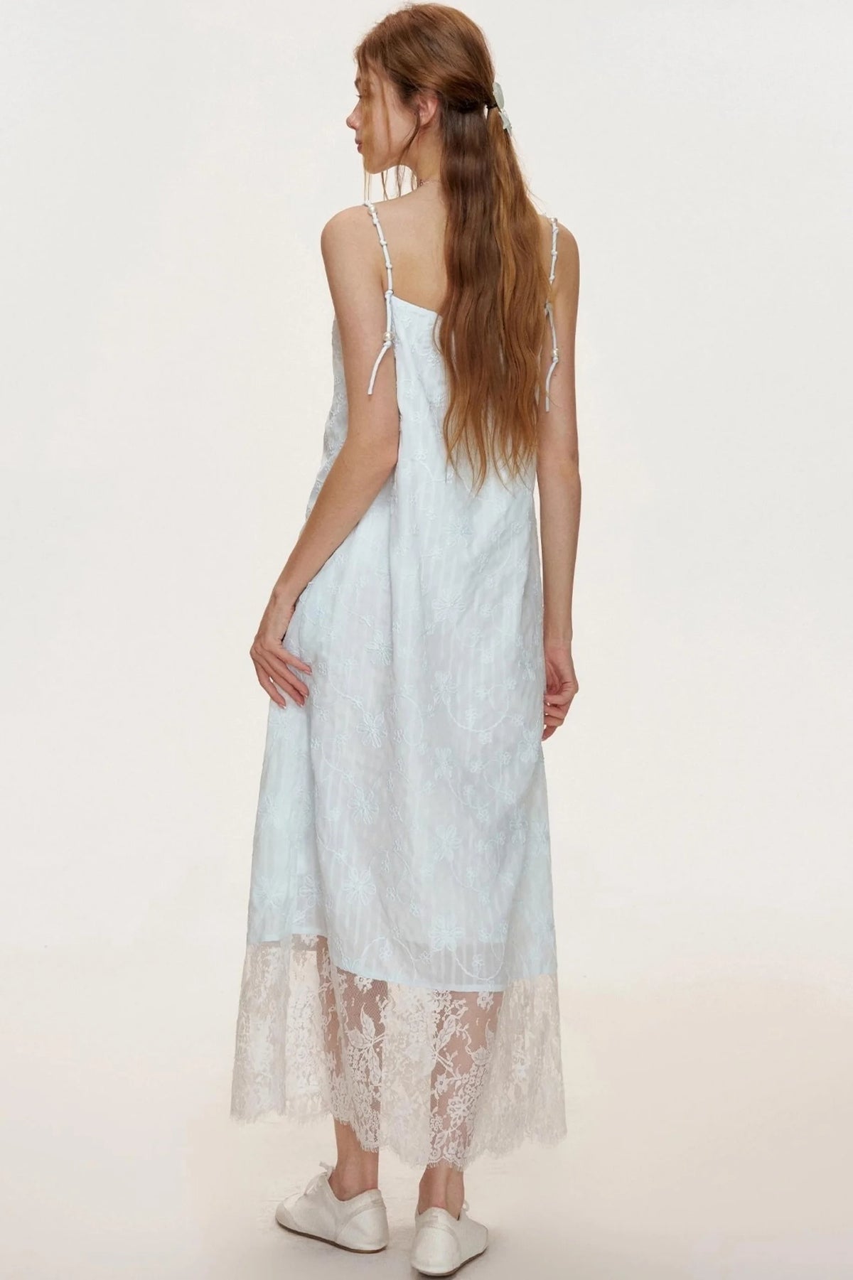Ocean Blue Lace A-Line Dress