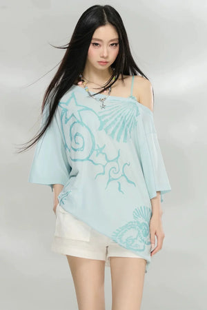 Ocean Print Modal Top