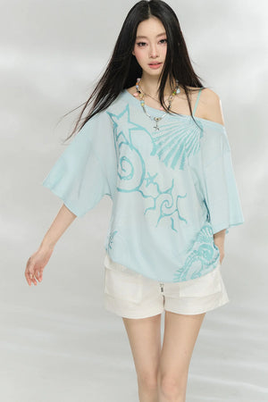 Ocean Print Modal Top