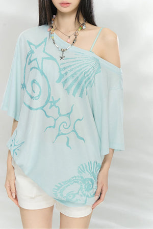 Ocean Print Modal Top
