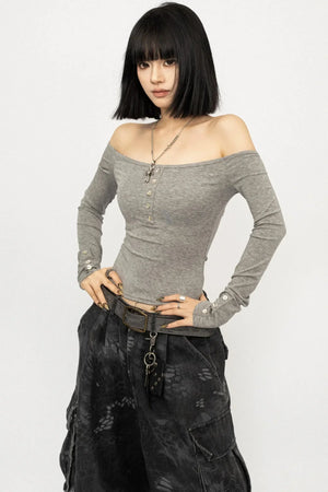 Off-Shoulder Black Top