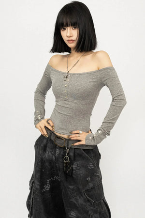 Off-Shoulder Black Top