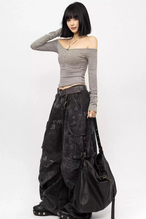 Off-Shoulder Black Top