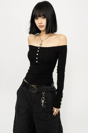 Off-Shoulder Black Top