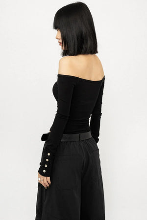 Off-Shoulder Black Top