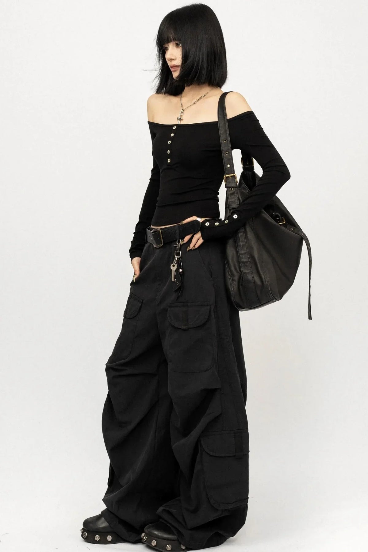 Off-Shoulder Black Top