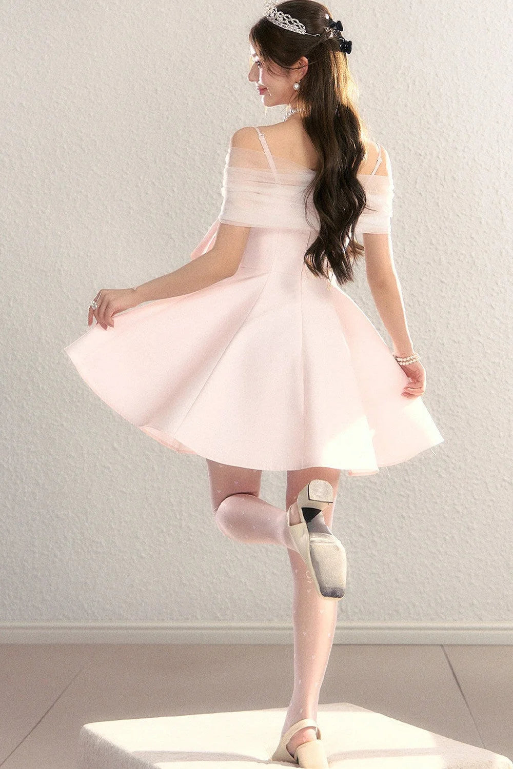 Off-Shoulder Evening Tulle Dress