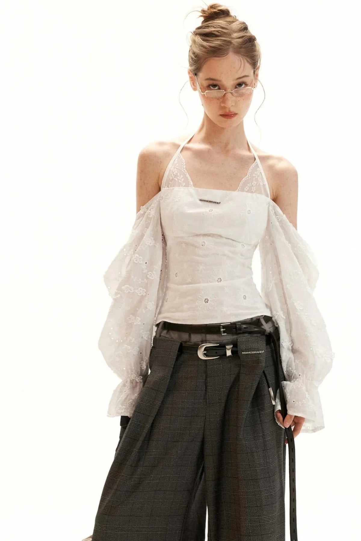 Off-Shoulder Flared Sleeve Blouse