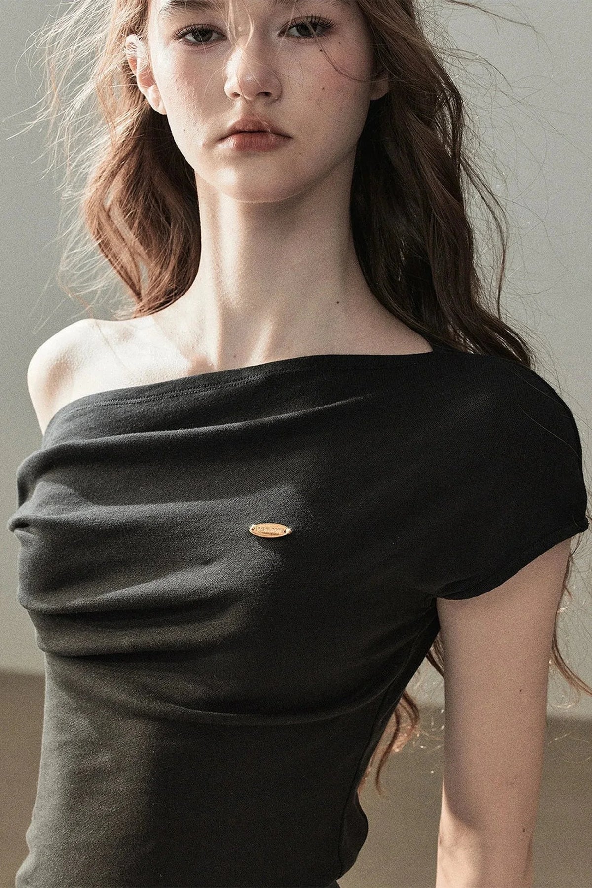 Off-Shoulder Floral Linen Top