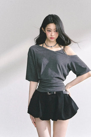 Off-Shoulder Halter Neck Rayon Top