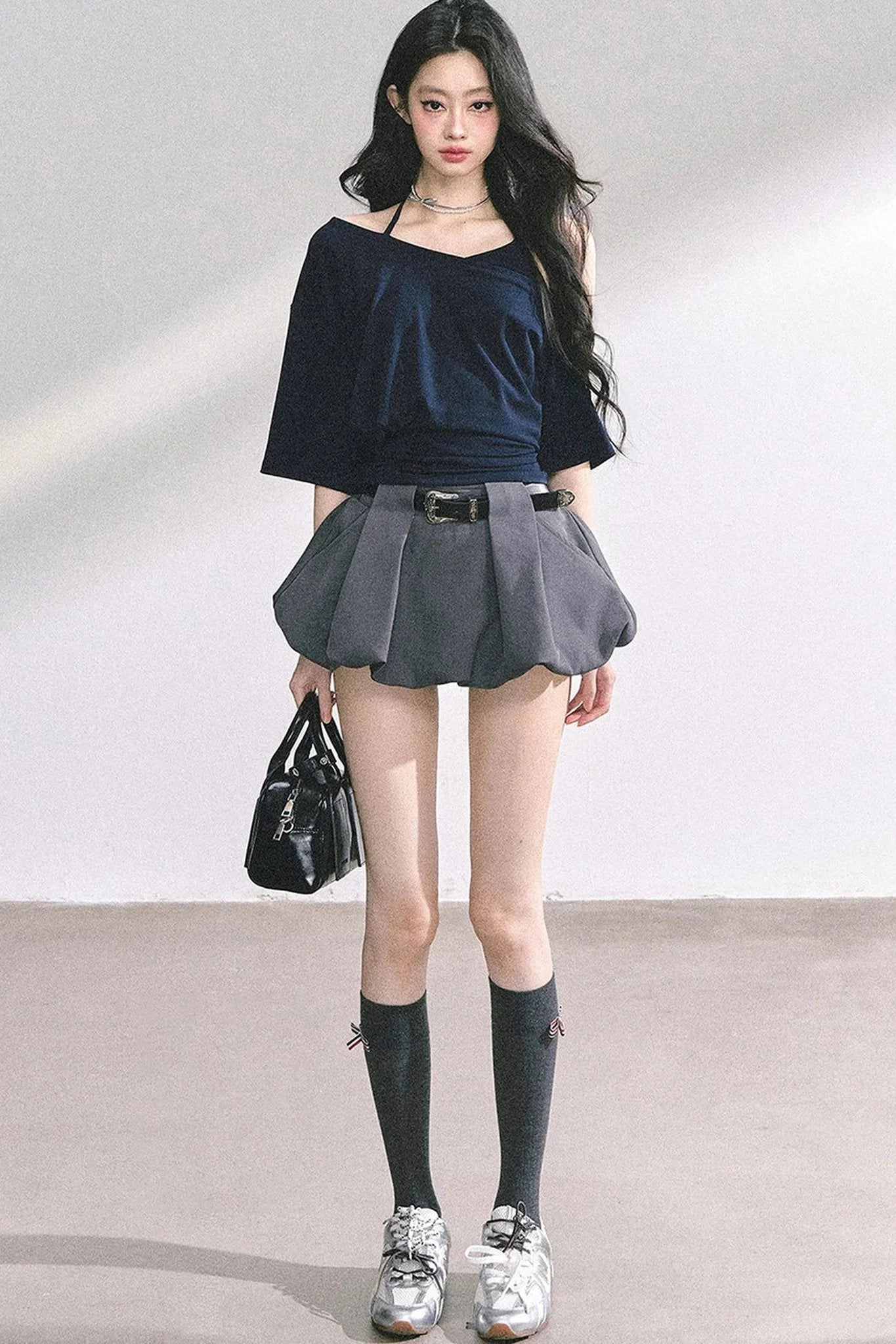 Off-Shoulder Halter Neck Rayon Top