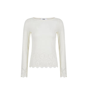 Off-Shoulder Knit Lace Top