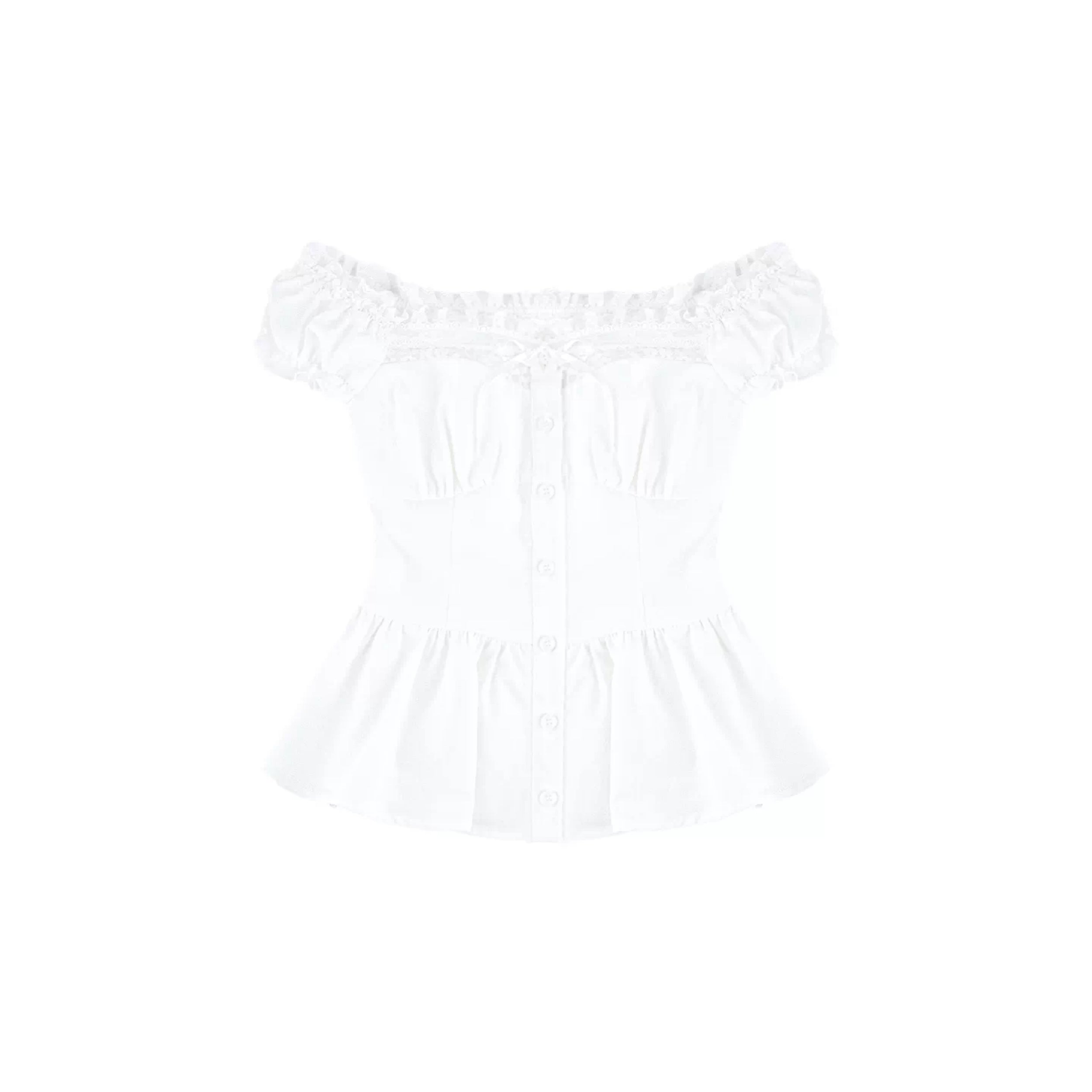 Off-Shoulder Lace Patchwork Set-Up