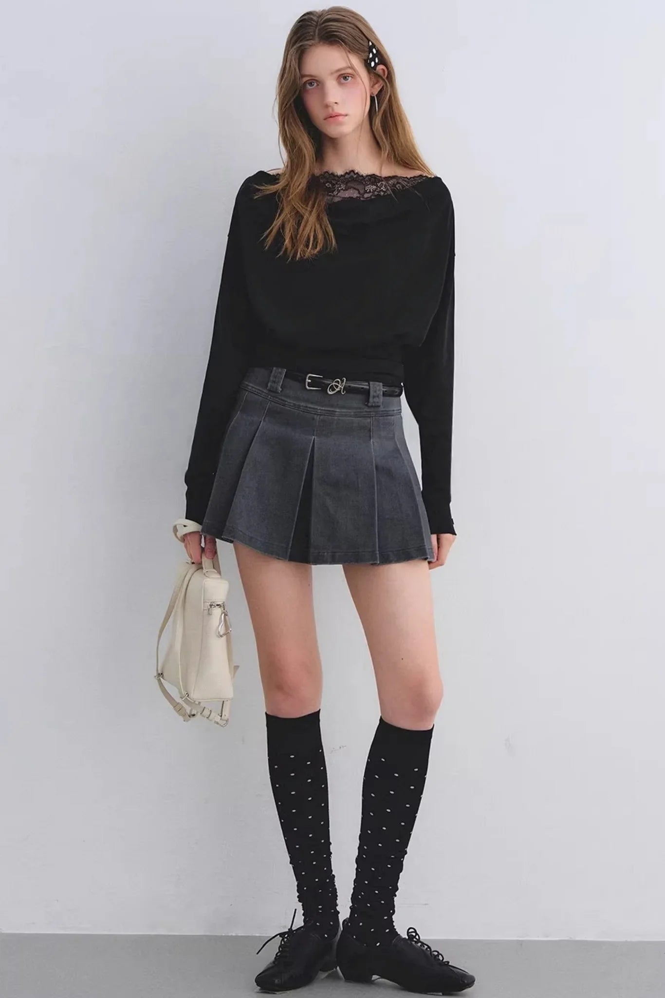 Off-Shoulder Lace Patchwork Top