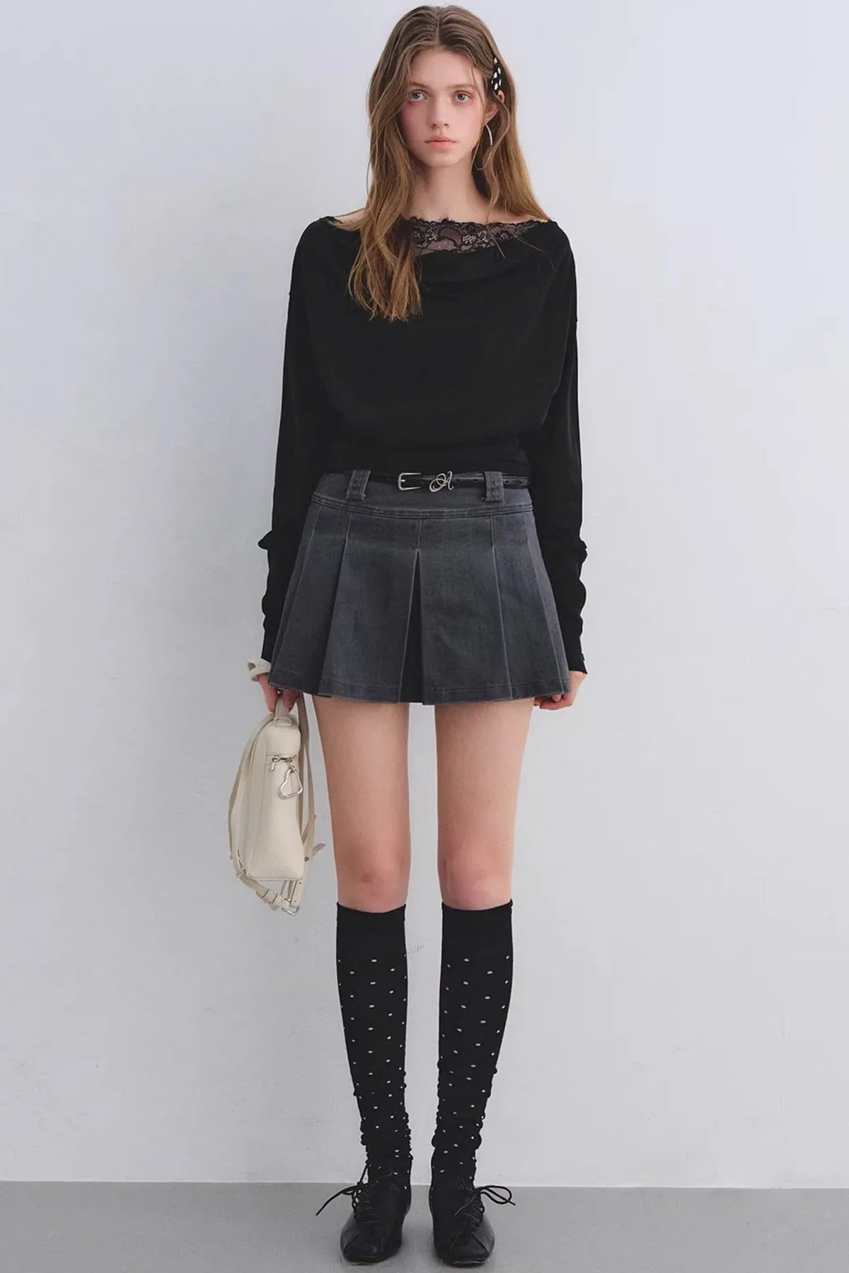 Off-Shoulder Lace Patchwork Top