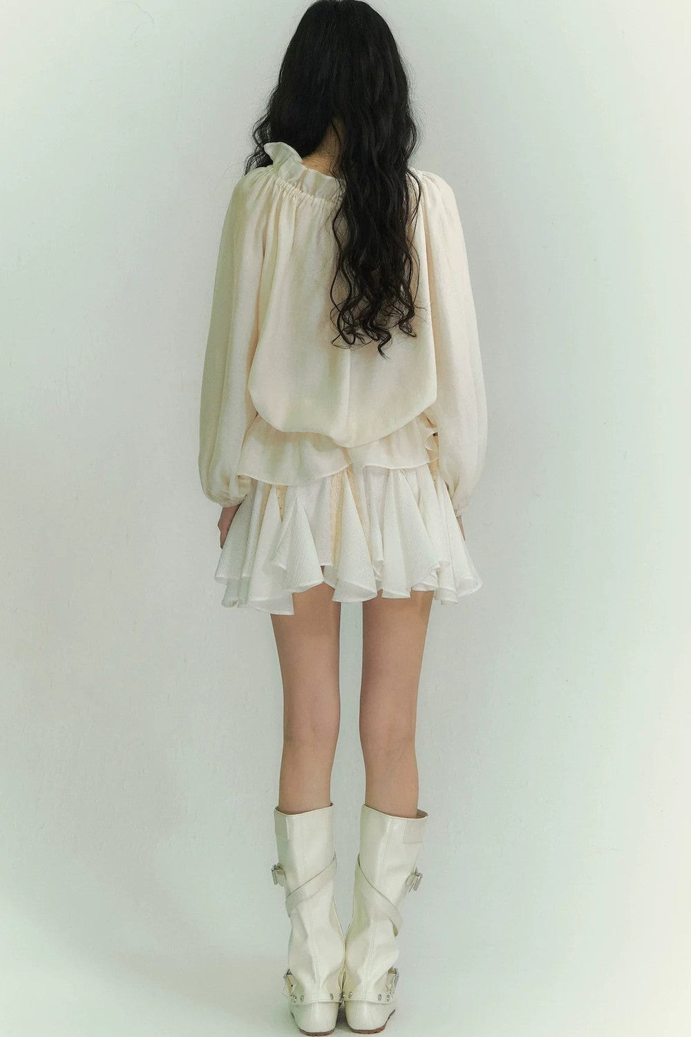 Off-Shoulder Lantern Sleeve Shirt