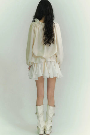 Off-Shoulder Lantern Sleeve Shirt