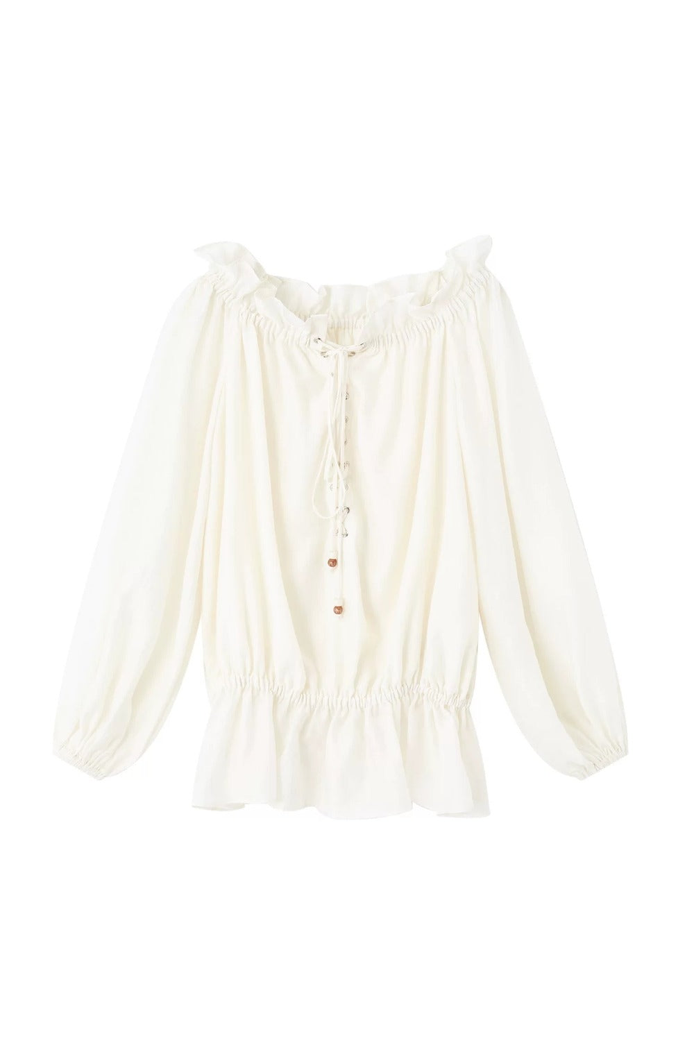 Off-Shoulder Lantern Sleeve Shirt