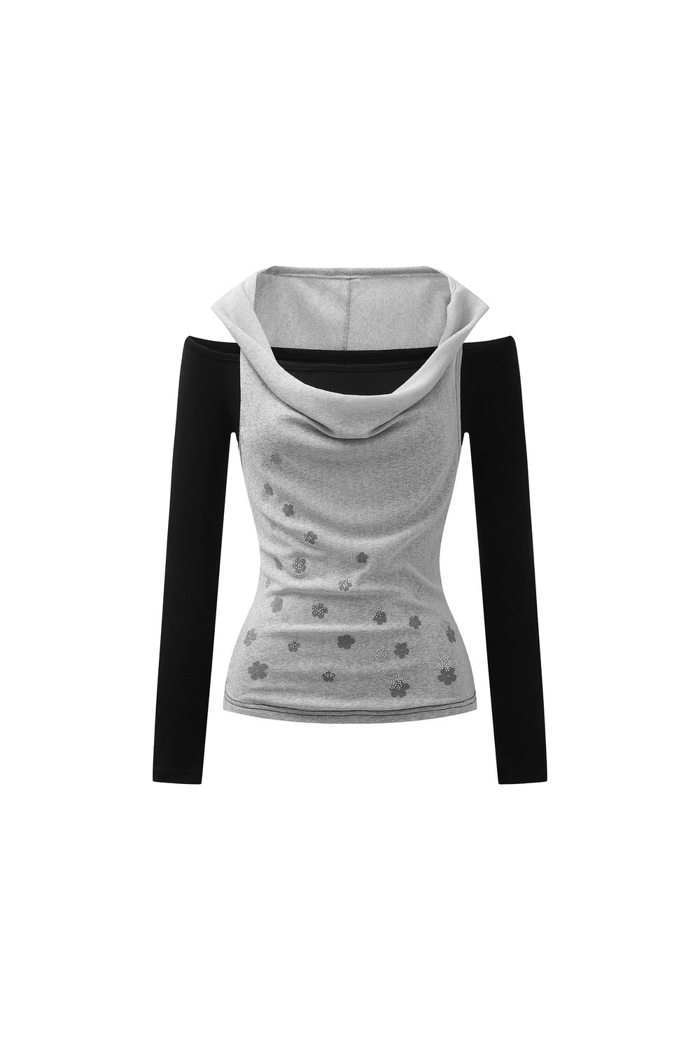 Off-Shoulder Long Sleeve Two-Piece Top