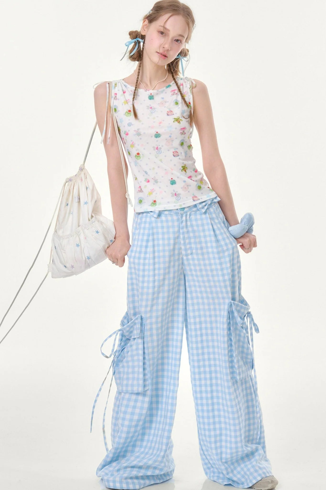 Off-Shoulder Polka Dot Vest