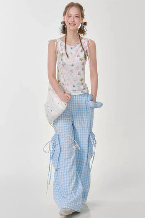 Off-Shoulder Polka Dot Vest