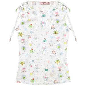 Off-Shoulder Polka Dot Vest