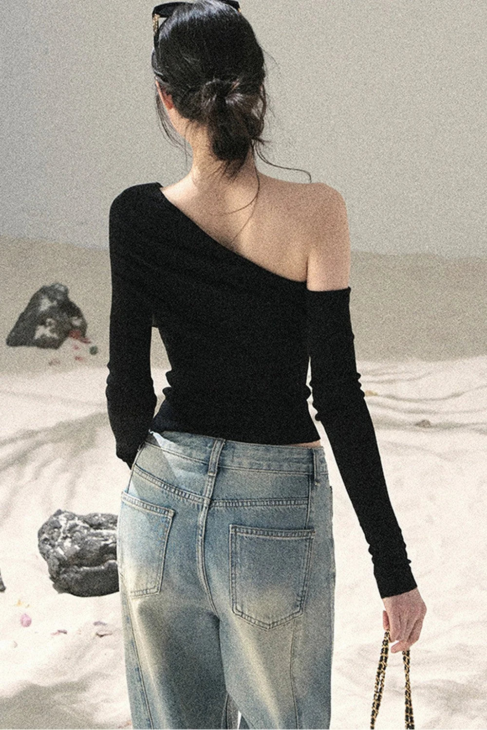 Off-Shoulder Sequin Top