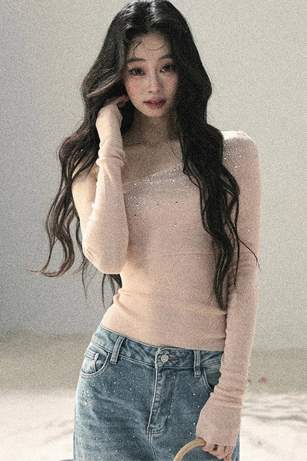 Off-Shoulder Sequin Top