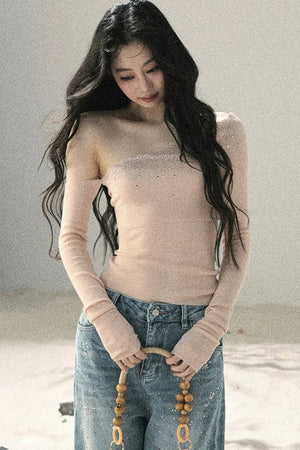 Off-Shoulder Sequin Top