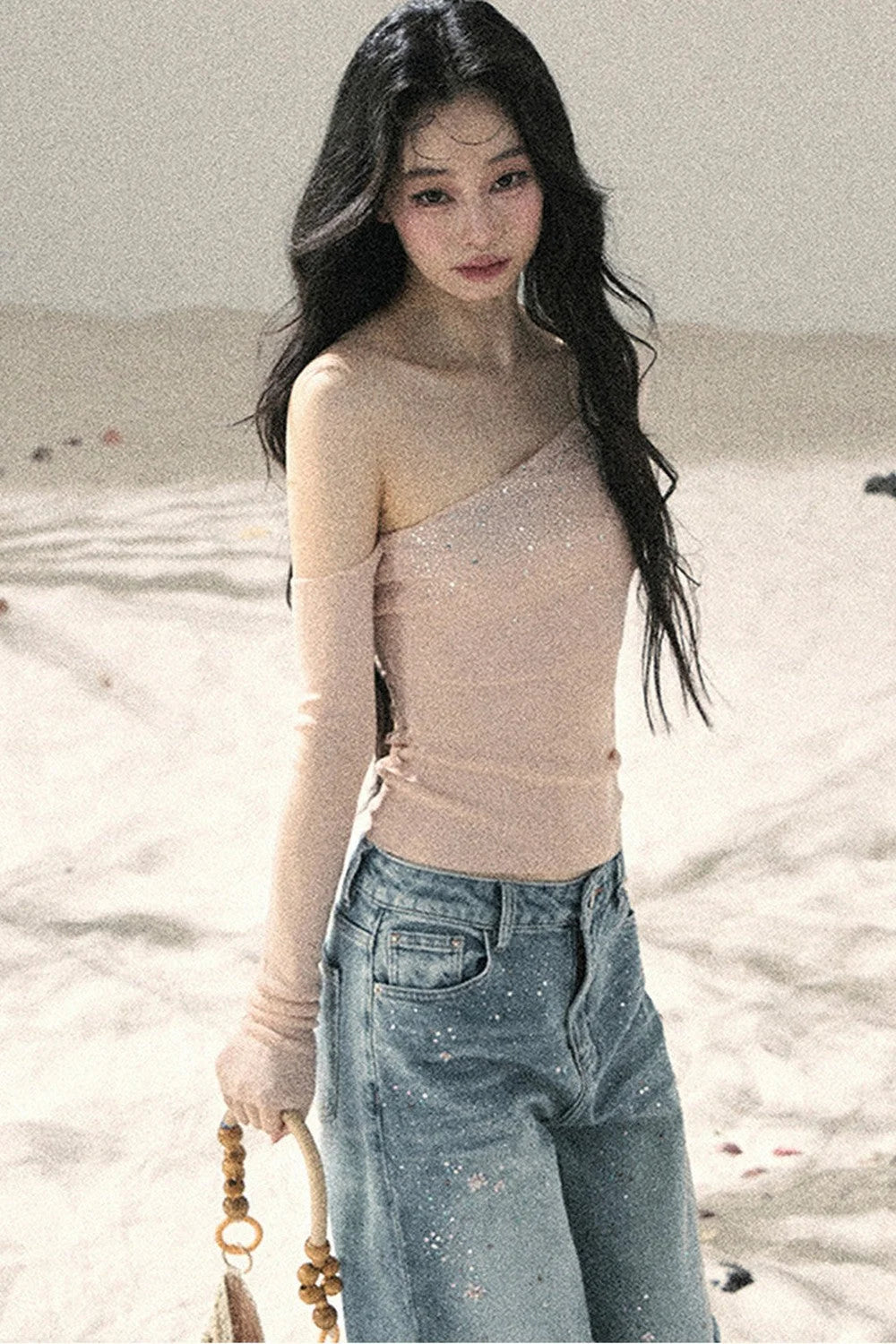Off-Shoulder Sequin Top