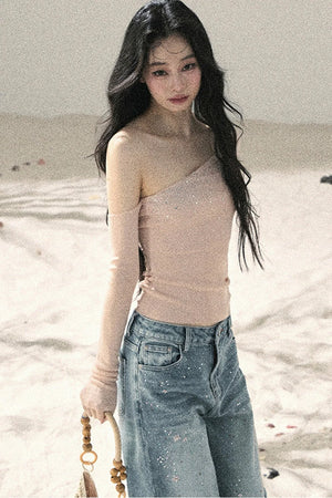 Off-Shoulder Sequin Top