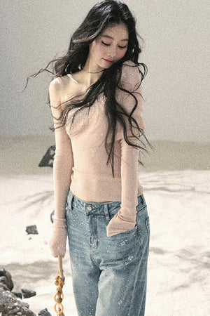 Off-Shoulder Sequin Top