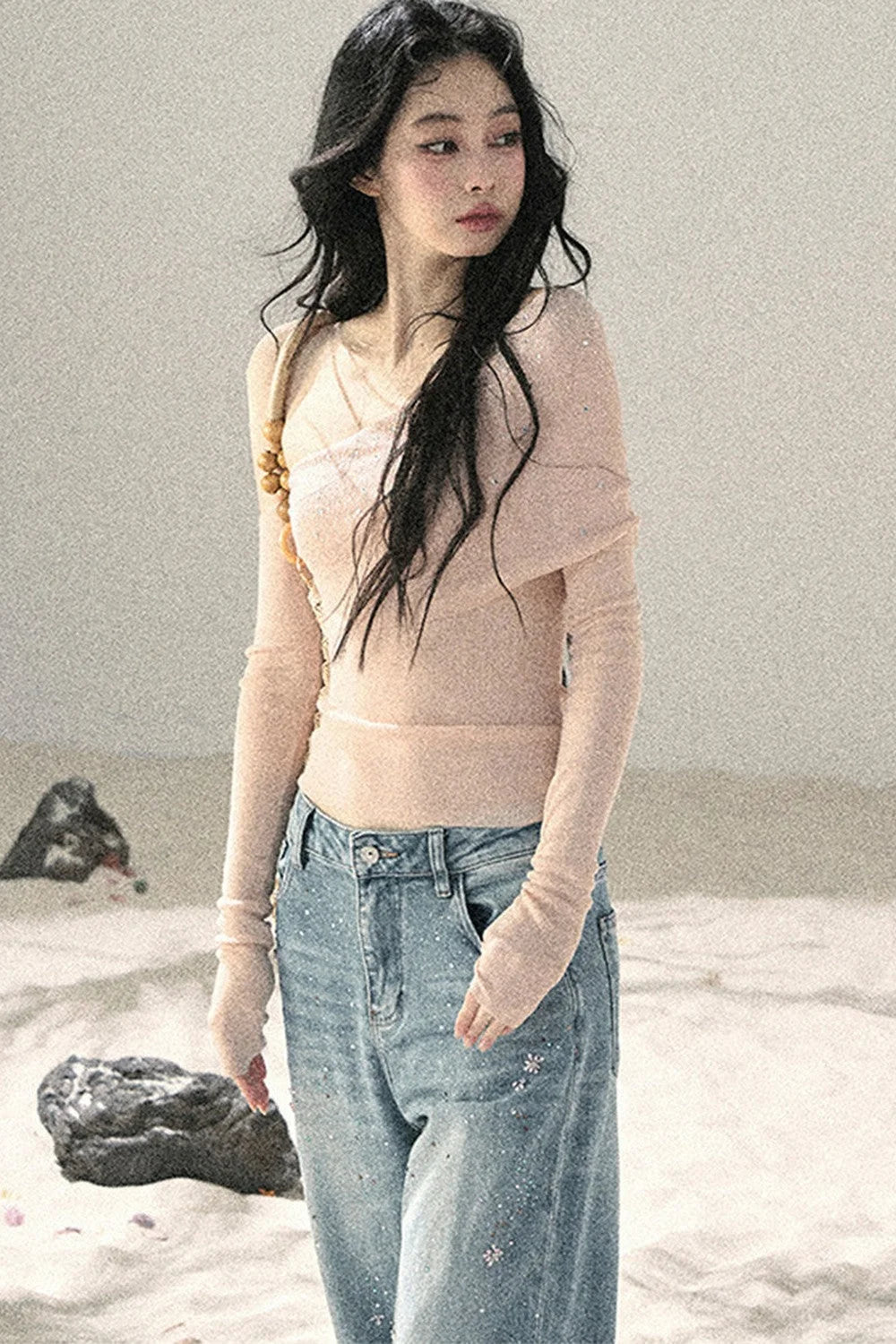 Off-Shoulder Sequin Top
