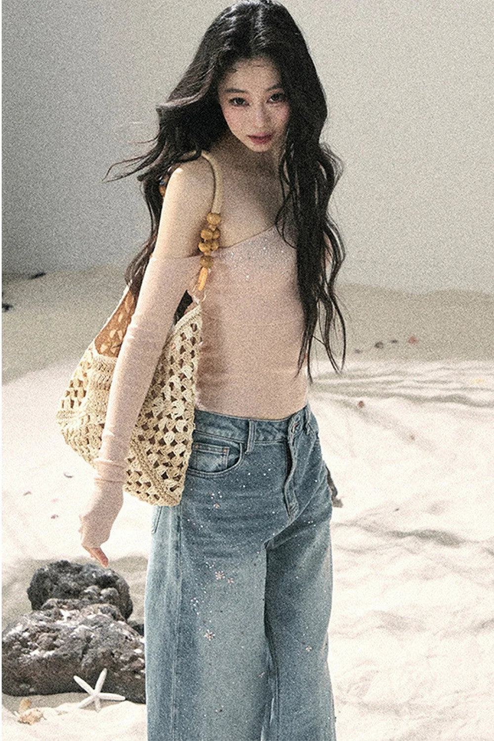 Off-Shoulder Sequin Top