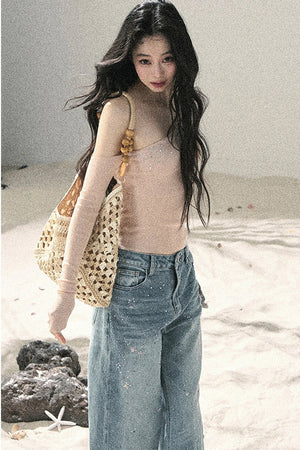 Off-Shoulder Sequin Top