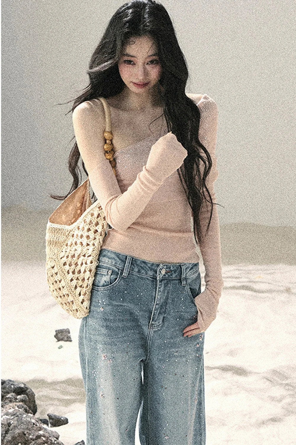 Off-Shoulder Sequin Top