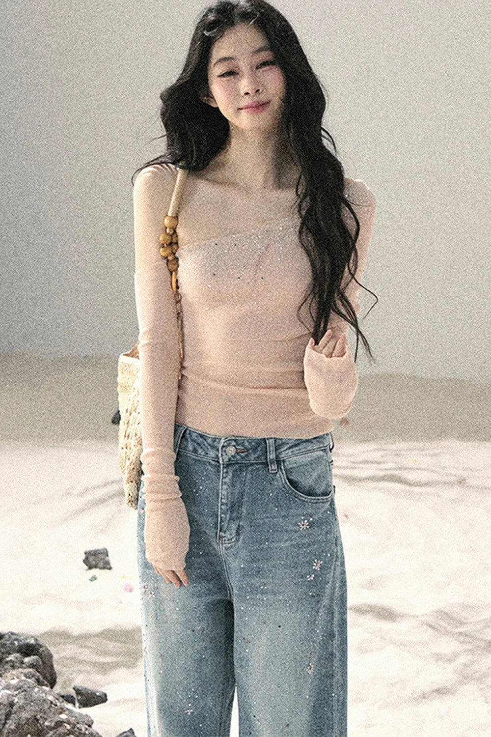 Off-Shoulder Sequin Top