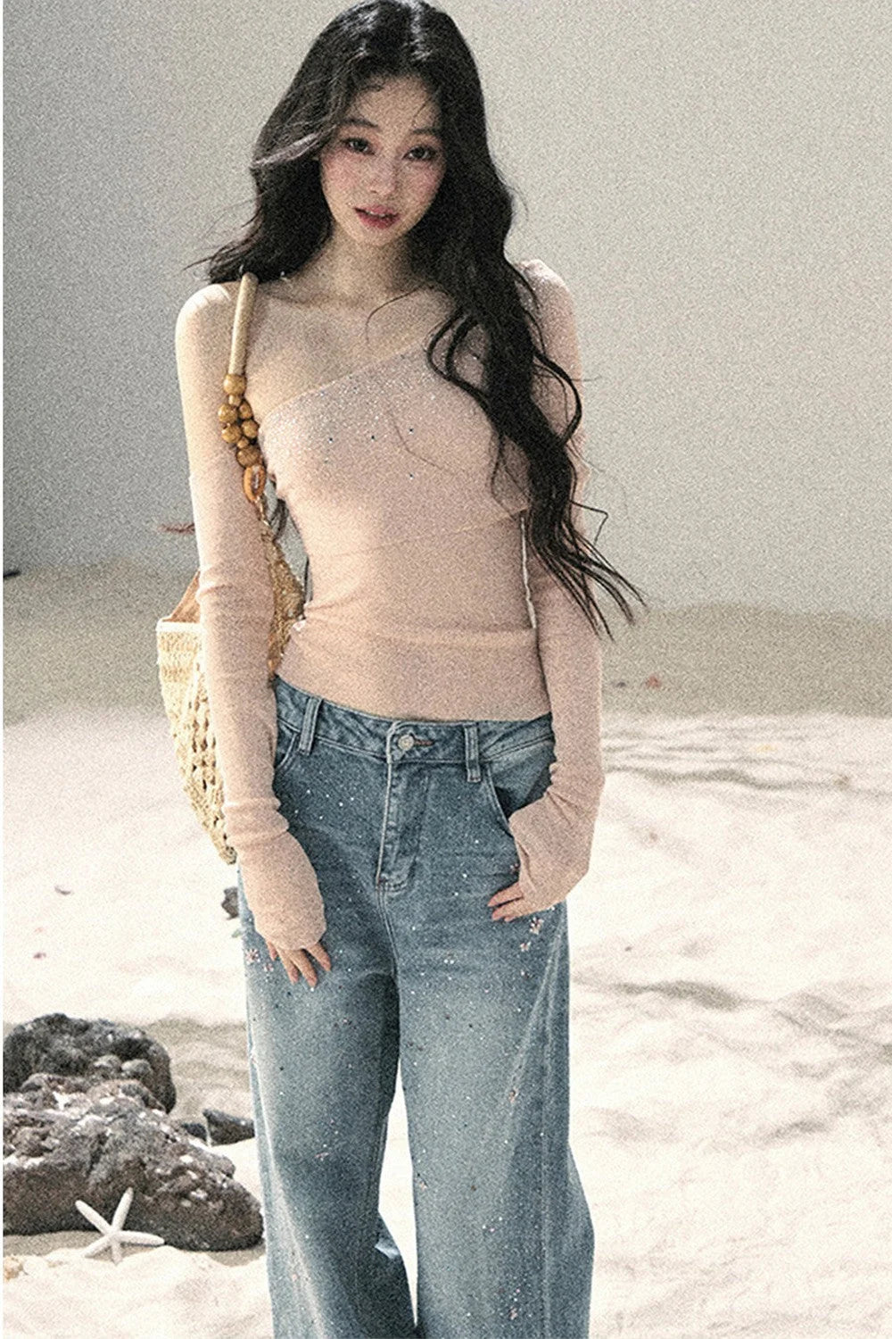 Off-Shoulder Sequin Top