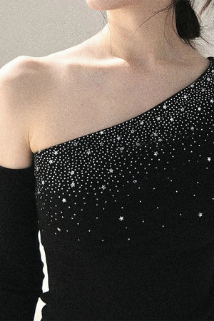 Off-Shoulder Sequin Top