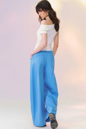 Off-Shoulder Short-Sleeve Top and Pants Set-Up