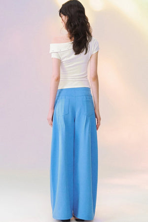 Off-Shoulder Short-Sleeve Top and Pants Set-Up