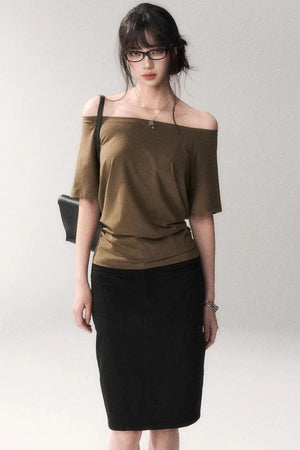 Off-Shoulder Stretchy Summer Top