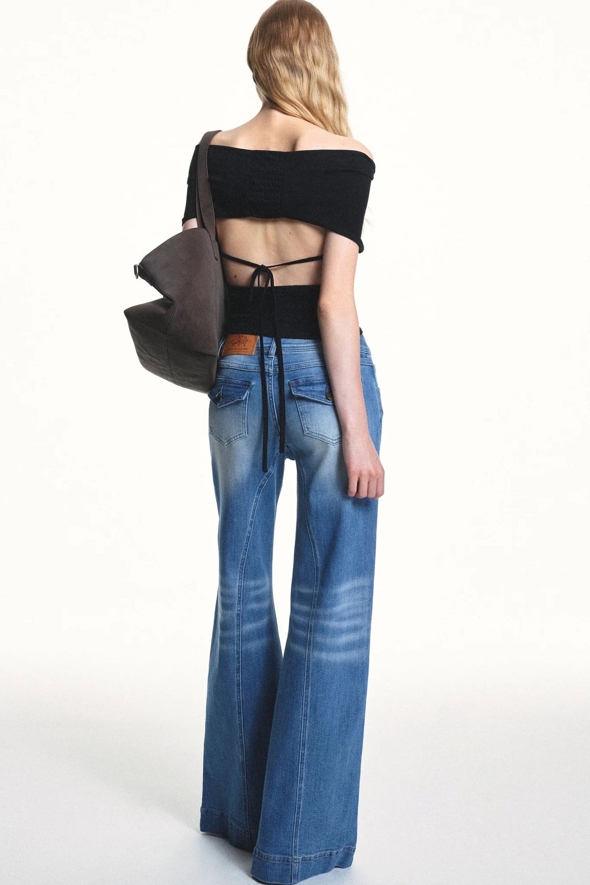Off-Shoulder Striped Knit Top